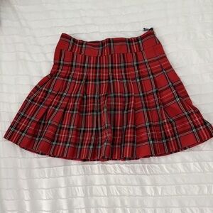 Stylish Red Plaid Mini Skirt